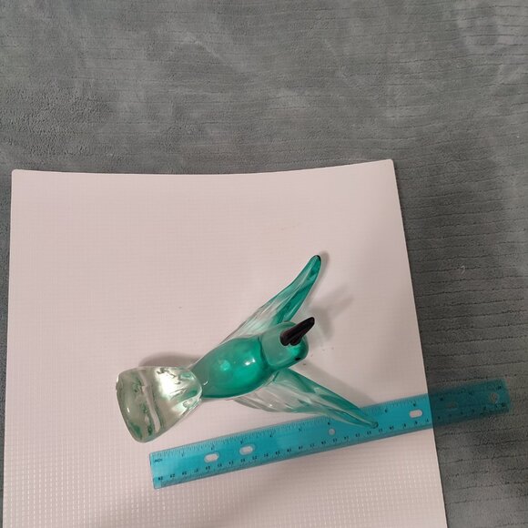 Glass Art Hummingbird Bird Colibri Teal Home Decor Office Vintage - Picture 11 of 11